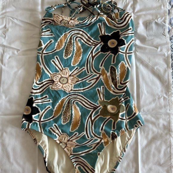 ULLA JOHNSON Marisol Printed Maillot Swimsuit - Picture 8 of 15